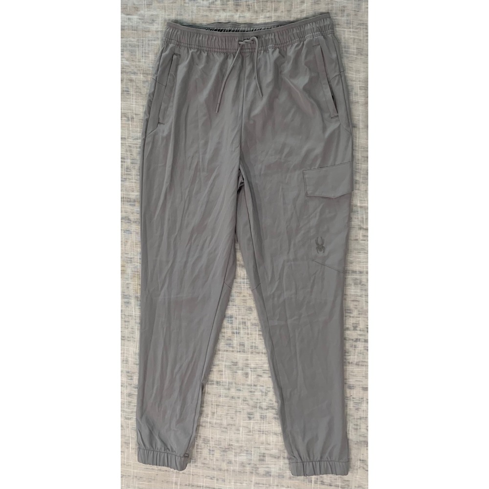 Spyder Mens Jogger Pants Grey Techwear Gorpcore Streetwear Casual Athletic Small